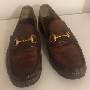 Gucci horsebit loafers, brown/burgundy, size 9